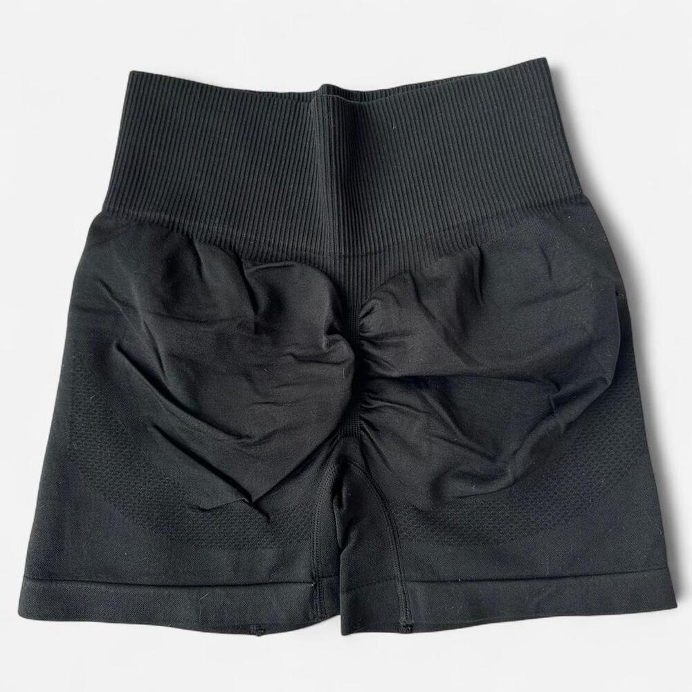 Black seamless high waisted shapewear shorts